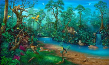 熱帯雨林の動物クマ Oil Paintings